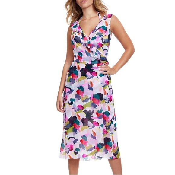 NWT Profile by Gottex Canvas Wrap Sun Dress Ruffle Trim Beach Cover-Up - Picture 1 of 5